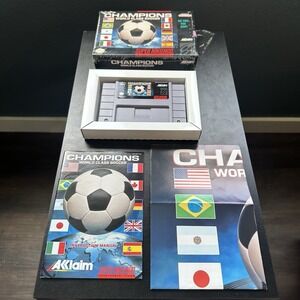 Champions World Class Soccer SNES CIB Partially Shrink Wrapped 95% Vintage EUC